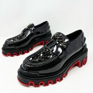 Christian Louboutin x Marvel The Amazing Loubi Patent Leather Loafers Size 37.5